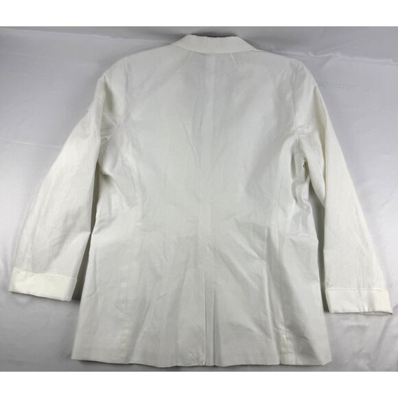 NWT J. Crew Women's Cotton Linen Blazer Jacket 8 White One Button - Picture 2 of 8